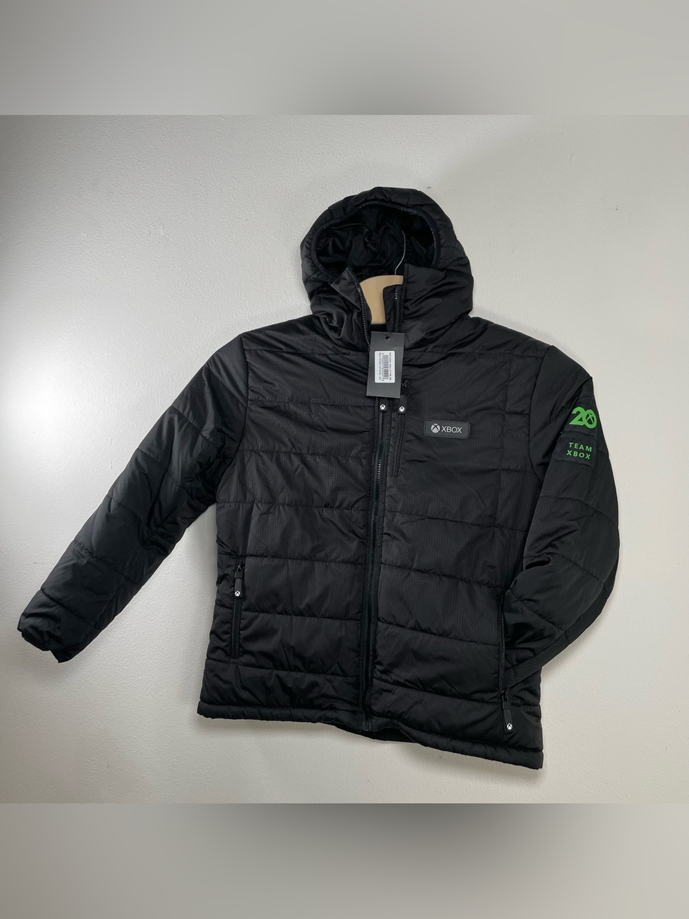 NEW Xbox 20th Anniversary Puffer Jacket Black Hooded Women Size S/P ~ with tag